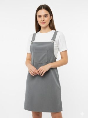 Grey Pinafore Frock