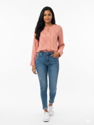 DOT BLOUSE LONG SLEEVE
